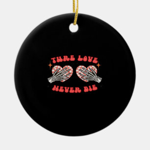 Skeleton Hands Heart Design Classic Keramisch Ornament