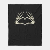 Skeleton Hands Heart Funny Halloween Mannen Vrouwe Fleece Deken (Voorkant)