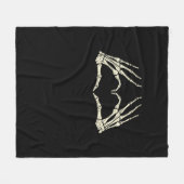 Skeleton Hands Heart Funny Halloween Mannen Vrouwe Fleece Deken (Voorkant (Horizontaal))