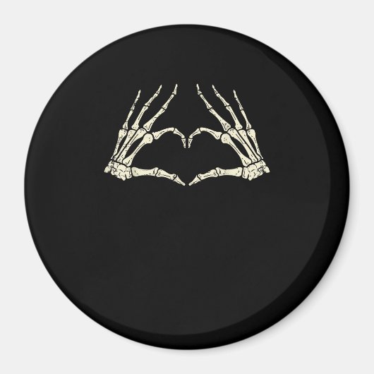 Skeleton Hands Heart Funny Halloween Mannen Vrouwe Magneet (Voorkant)