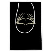 Skeleton Hands Heart Funny Halloween Mannen Vrouwe Medium Cadeauzakje (Voorkant)