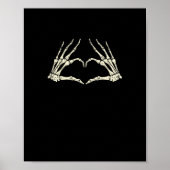 Skeleton Hands Heart Funny Halloween Mannen Vrouwe Poster (Voorkant)