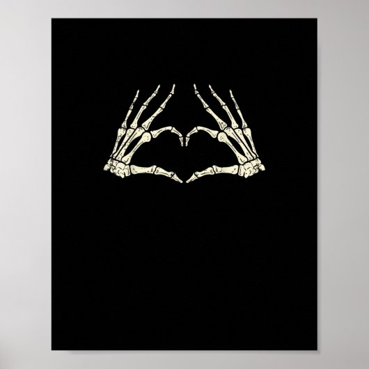 Skeleton Hands Heart Funny Halloween Mannen Vrouwe Poster (Voorkant)