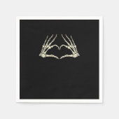 Skeleton Hands Heart Funny Halloween Mannen Vrouwe Servet (Voorkant)