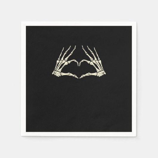 Skeleton Hands Heart Funny Halloween Mannen Vrouwe Servet (Voorkant)