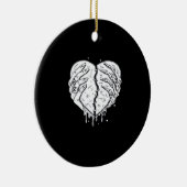 Skeleton Hands Heart – Gothic Heart Classic Keramisch Ornament (Rechts)