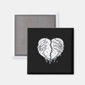Skeleton Hands Heart – Gothic Heart Classic Magneet (Voorkant / Achterkant)