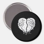 Skeleton Hands Heart – Gothic Heart Classic Magneet (Voorkant / Achterkant)