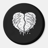 Skeleton Hands Heart – Gothic Heart Classic Magneet (Voorkant)