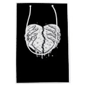 Skeleton Hands Heart – Gothic Heart Classic Medium Cadeauzakje (Voorkant)