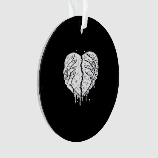 Skeleton Hands Heart – Gothic Heart Classic Ornament (voorkant)