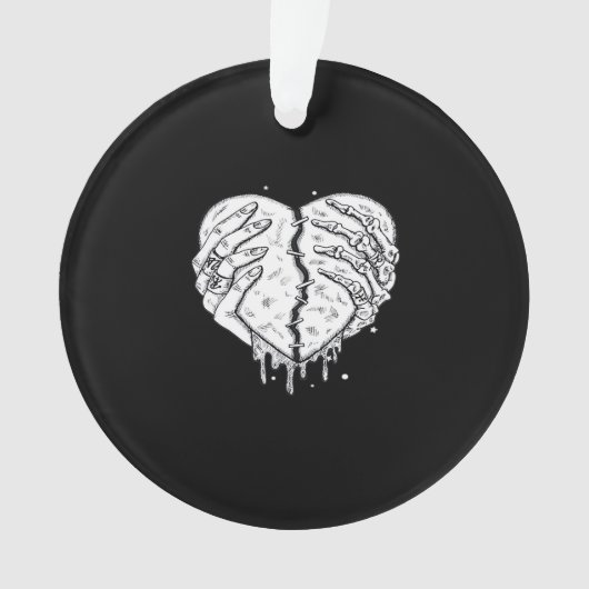 Skeleton Hands Heart – Gothic Heart Classic Ornament (voorkant)
