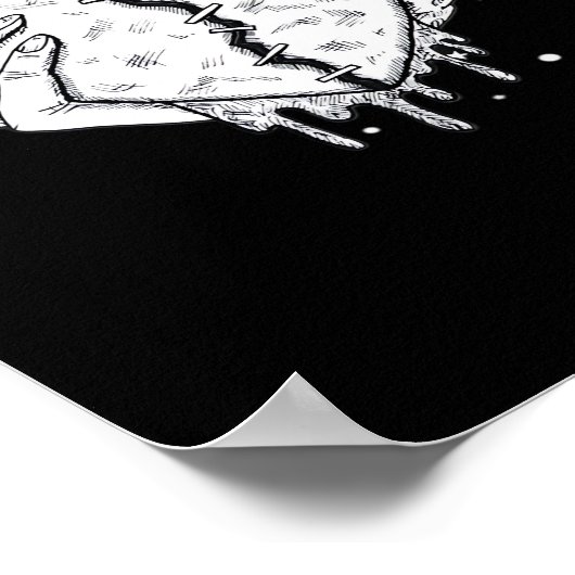 Skeleton Hands Heart – Gothic Heart Classic Poster (Hoek)