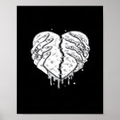 Skeleton Hands Heart – Gothic Heart Classic Poster (Voorkant)