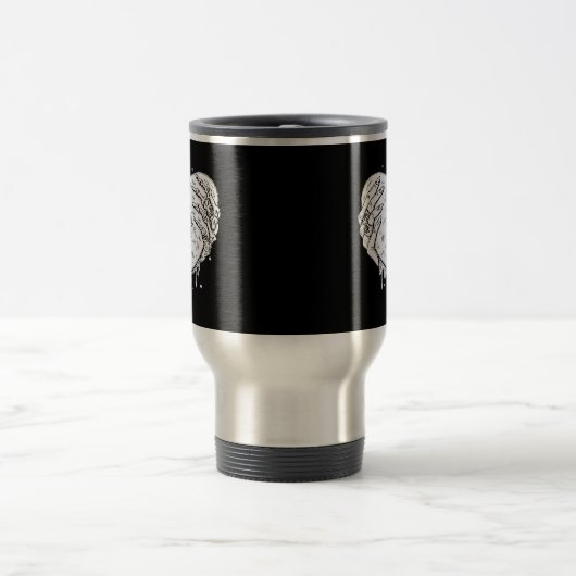 Skeleton Hands Heart – Gothic Heart Classic Reisbeker (Center)