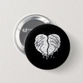 Skeleton Hands Heart – Gothic Heart Classic Ronde Button 5,7 Cm (Voorkant /achterkant)