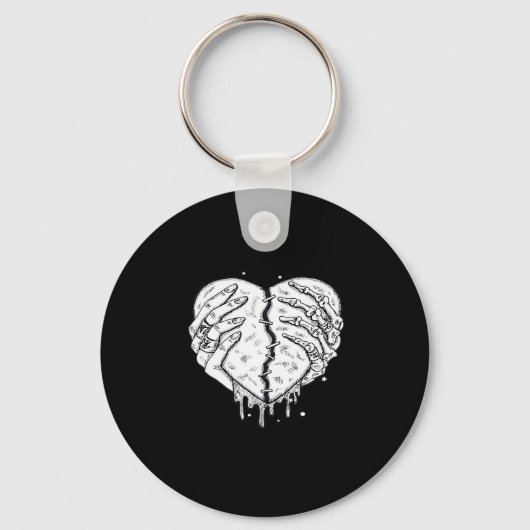 Skeleton Hands Heart – Gothic Heart Classic Sleutelhanger (Voorkant)