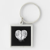 Skeleton Hands Heart – Gothic Heart Classic Sleutelhanger (Voorkant)