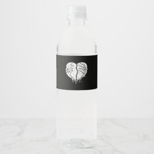 Skeleton Hands Heart – Gothic Heart Classic Waterfles Etiket