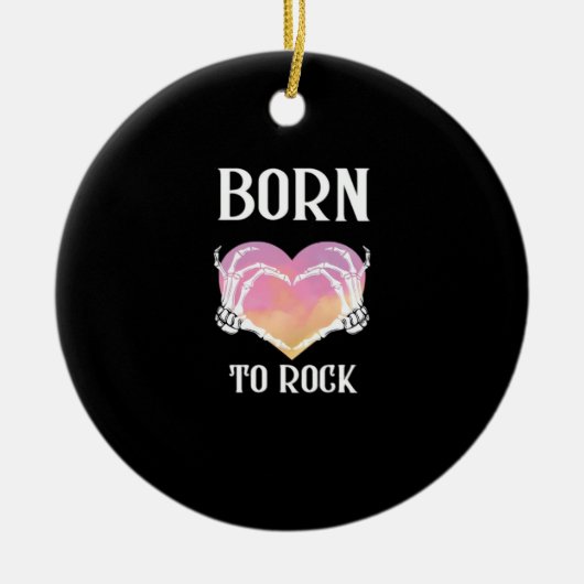 Skeleton Hands Heart Graphic voor Classic Keramisch Ornament (Voorkant)