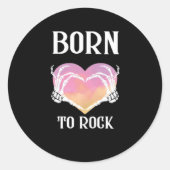 Skeleton Hands Heart Graphic voor Classic Ronde Sticker (Voorkant)