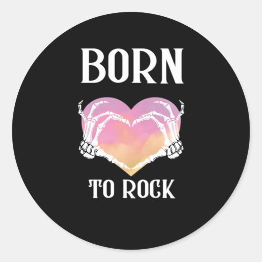 Skeleton Hands Heart Graphic voor Classic Ronde Sticker (Voorkant)