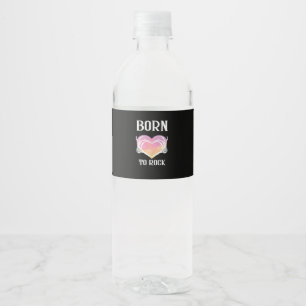 Skeleton Hands Heart Graphic voor Classic Waterfles Etiket