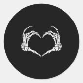 Skeleton Hands Heart Halloween Rock Costume Men Wo Ronde Sticker (Voorkant)
