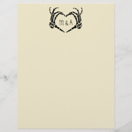 Skeleton Hands Heart Shape Custom Wedding Briefhoofd