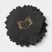 Skeleton Hands Heart Shape Custom Wedding Folie Servetten (Insitu (Gestapeld))
