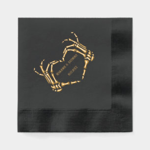 Skeleton Hands Heart Shape Custom Wedding Folie Servetten