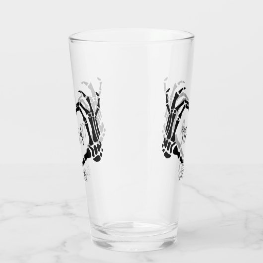 Skeleton Hands Heart Shape Custom Wedding Glas (Rechts)