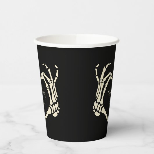Skeleton Hands Heart Shape Custom Wedding Papieren Bekers (Links)
