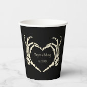 Skeleton Hands Heart Shape Custom Wedding Papieren Bekers (Voorkant)