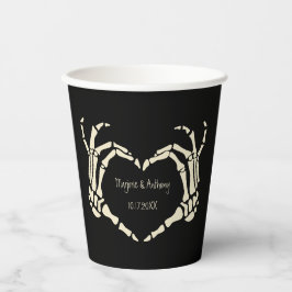 Skeleton Hands Heart Shape Custom Wedding Papieren Bekers