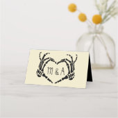 Skeleton Hands Heart Shape Custom Wedding Plaatskaartje (Achterkant)