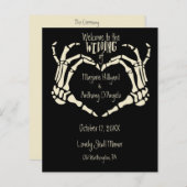Skeleton Hands Heart Shape Custom Wedding Program (Voorkant / Achterkant)