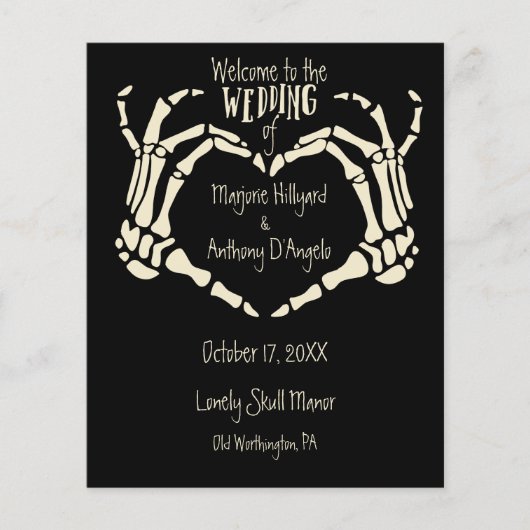 Skeleton Hands Heart Shape Custom Wedding Program (Voorkant)