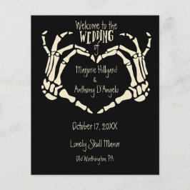 Skeleton Hands Heart Shape Custom Wedding Program