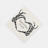 Skeleton Hands Heart Shape Custom Wedding Servet (Hoek)