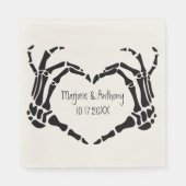 Skeleton Hands Heart Shape Custom Wedding Servet (Voorkant)