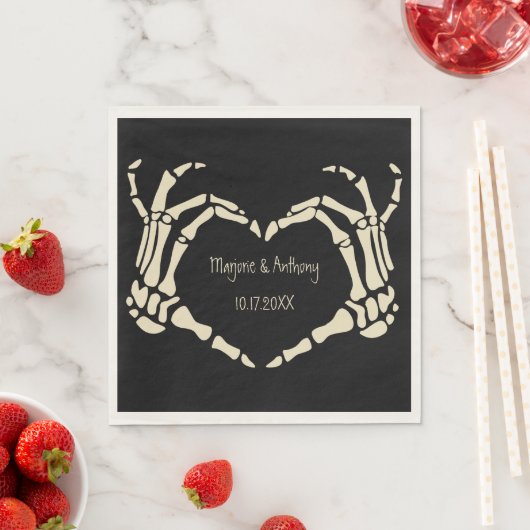 Skeleton Hands Heart Shape Custom Wedding Servet (Insitu)