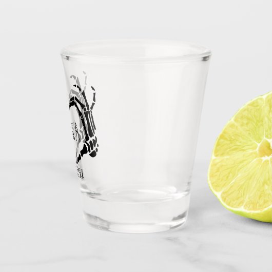 Skeleton Hands Heart Shape Custom Wedding Shot Glas (Rechts)