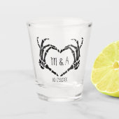 Skeleton Hands Heart Shape Custom Wedding Shot Glas (Voorkant)
