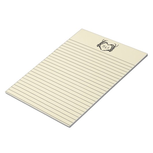 Skeleton Hands Heart Shape Custom Writing Paper Notitieblok (Schuin)