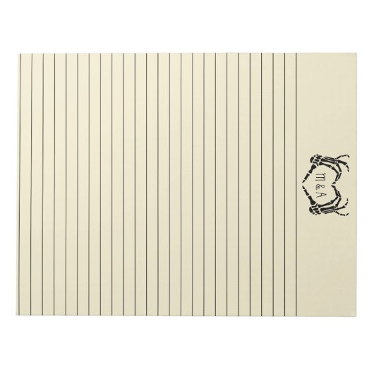 Skeleton Hands Heart Shape Custom Writing Paper Notitieblok (Voorkant)