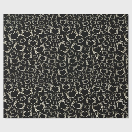 Skeleton Hands Heart Shape Gothic, gebarenteerd Cadeaupapier (Vlak)