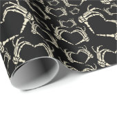 Skeleton Hands Heart Shape Gothic, gebarenteerd Cadeaupapier (Rol Hoek)