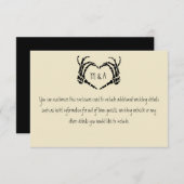 Skeleton Hands Heart Shape Wedding Informatiekaartje (Voorkant / Achterkant)
