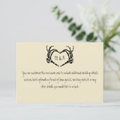 Skeleton Hands Heart Shape Wedding Informatiekaartje (Staand voorkant)
